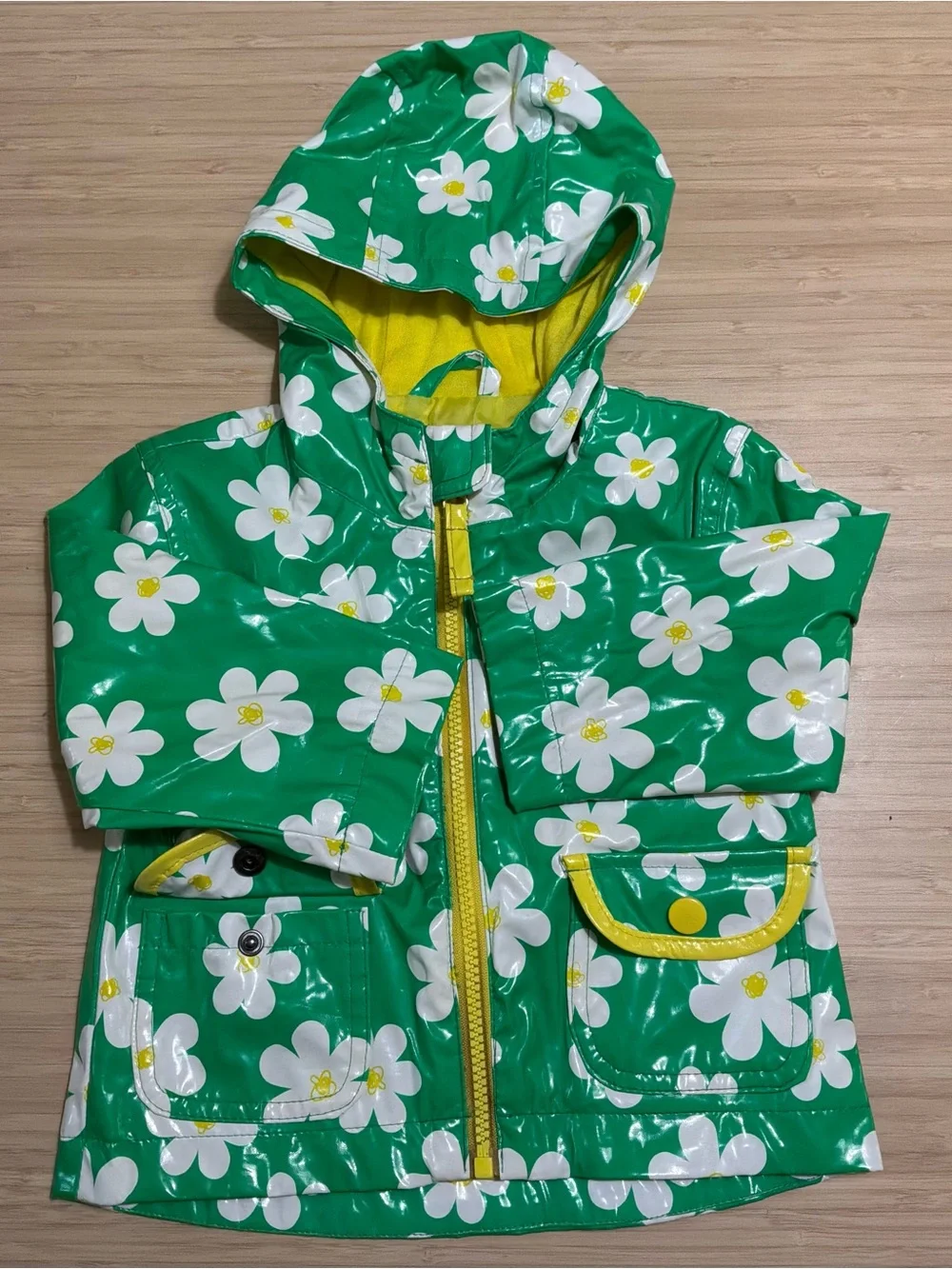 Circo Green Daisy Hooded Raincoat 12mo